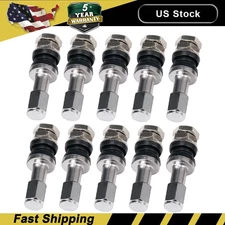 Stainless Steel 10pcs /Set Wheel Tire Valve Stems Hight Pressure Bolt in w/ Caps