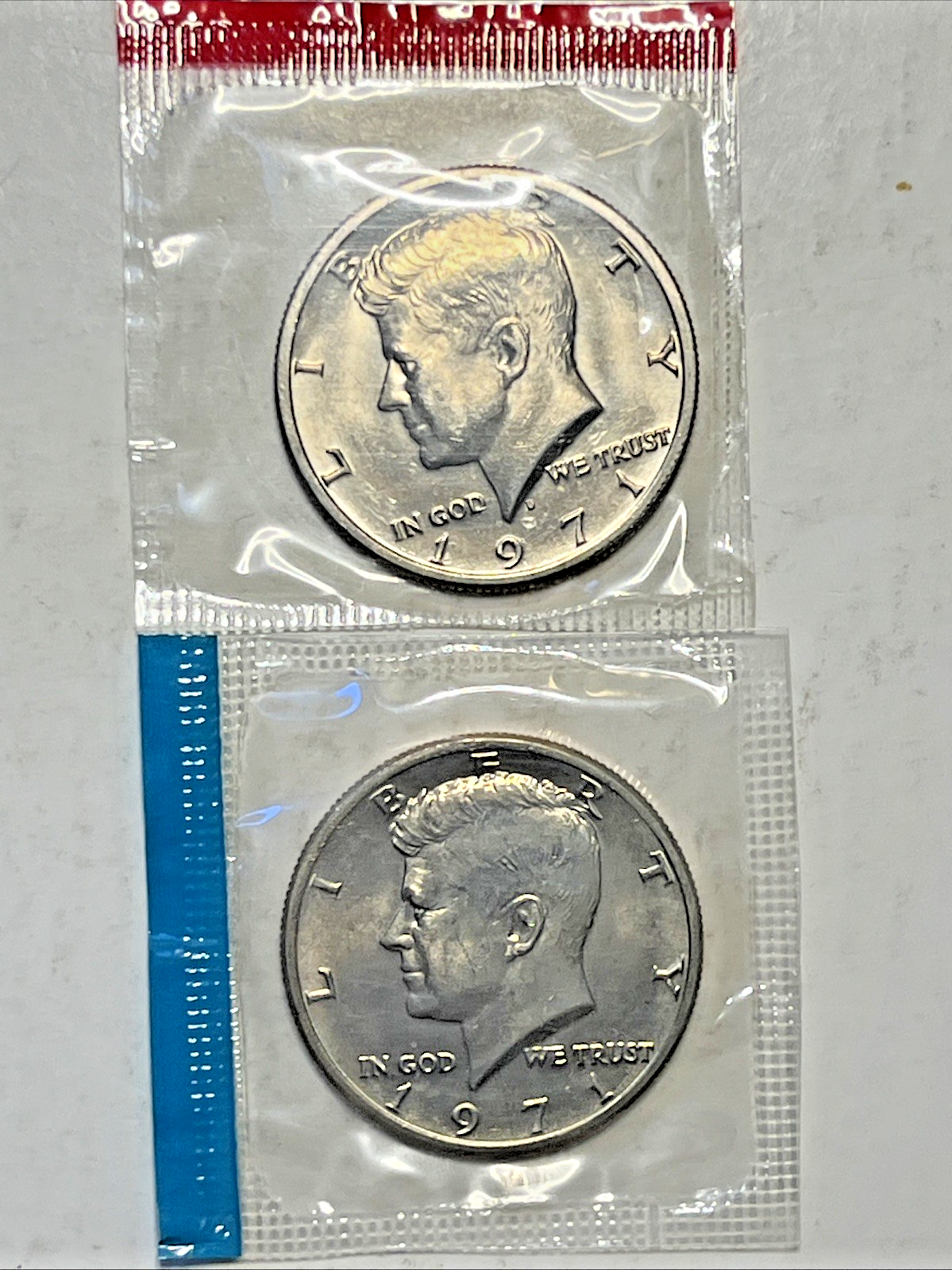 Blu Cladding 1971 P and D Clad Kennedy Half Dollars in Mint Set Cello Cellophane | eBay
