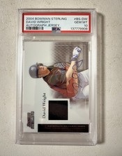 David Wright PSA 10 Jersey Auto 2004 Bowman Sterling Mets Topps