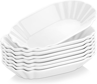 MALACASA Pommes Schälset 8 Stück Porzellan 19,5x12x3