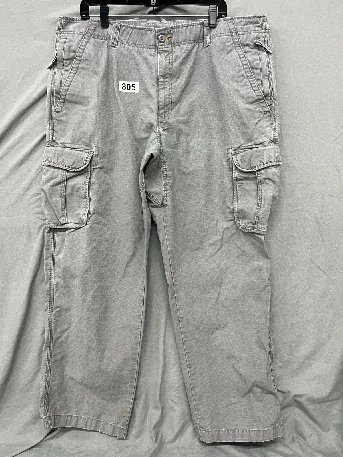 LL Bean Cargo Pants Mens 42x30 Gray Natural Fit Outdoor Canvas Straight