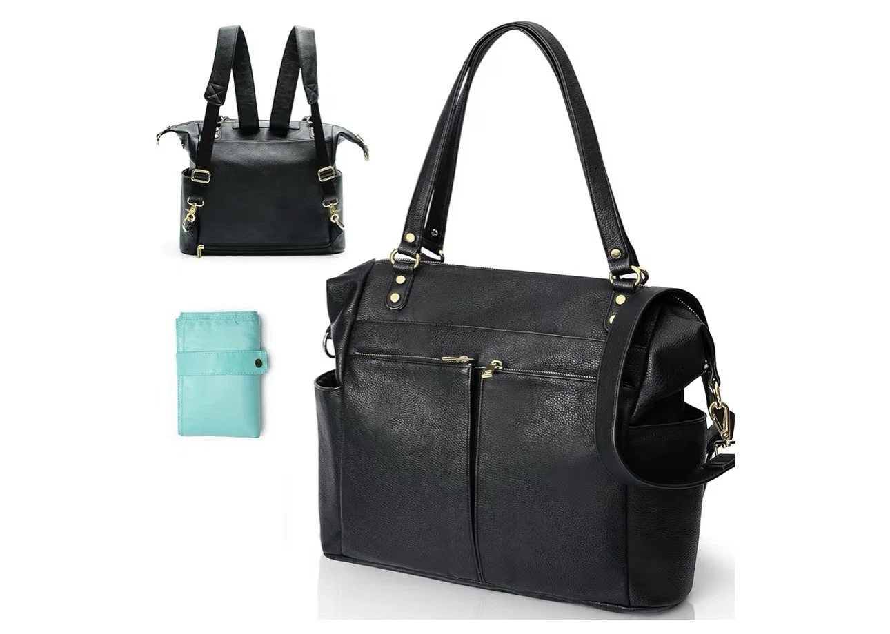 MOMINSIDE Diaper Bag Backpack with Changing Pad Black