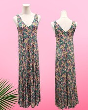 Ann Taylor Loft Women's Multicolor Floral Knit Sleeveless Maxi Sun Dress Med