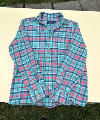 Vineyard Vines Men s S Tucker Shirt Blue Pink Plaid Button-Down LS Woven