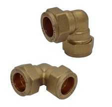 15mm Compression Elbow Connectors (Pack of 2) Durable Compression Joint Plumbing