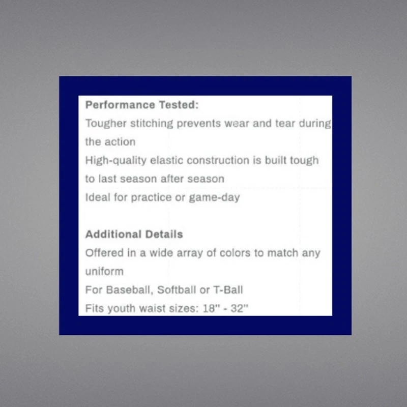 Cinto de beisebol juvenil Adidas azul e branco ajustável 18" a 32" - Imagem 3 de 4