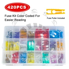 420Pcs 12V Auto Blade Fuse Assortment Kit Set Car Truck Motorcycle RV Boat Fuses