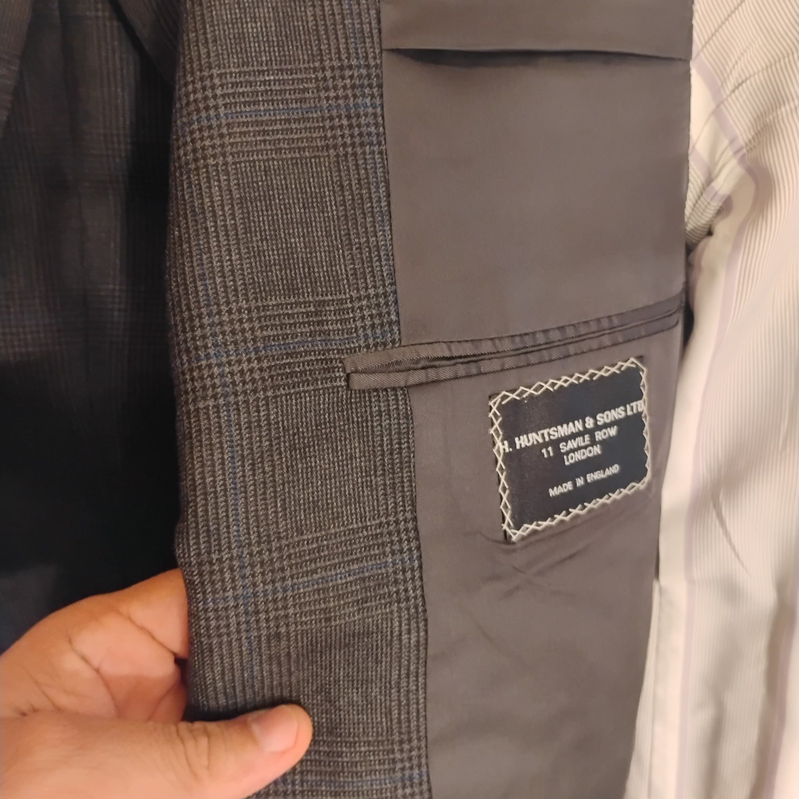 Huntsman Son  Mens Jacket Blazer Wool  41R Working Cuff One Btn Savile England 