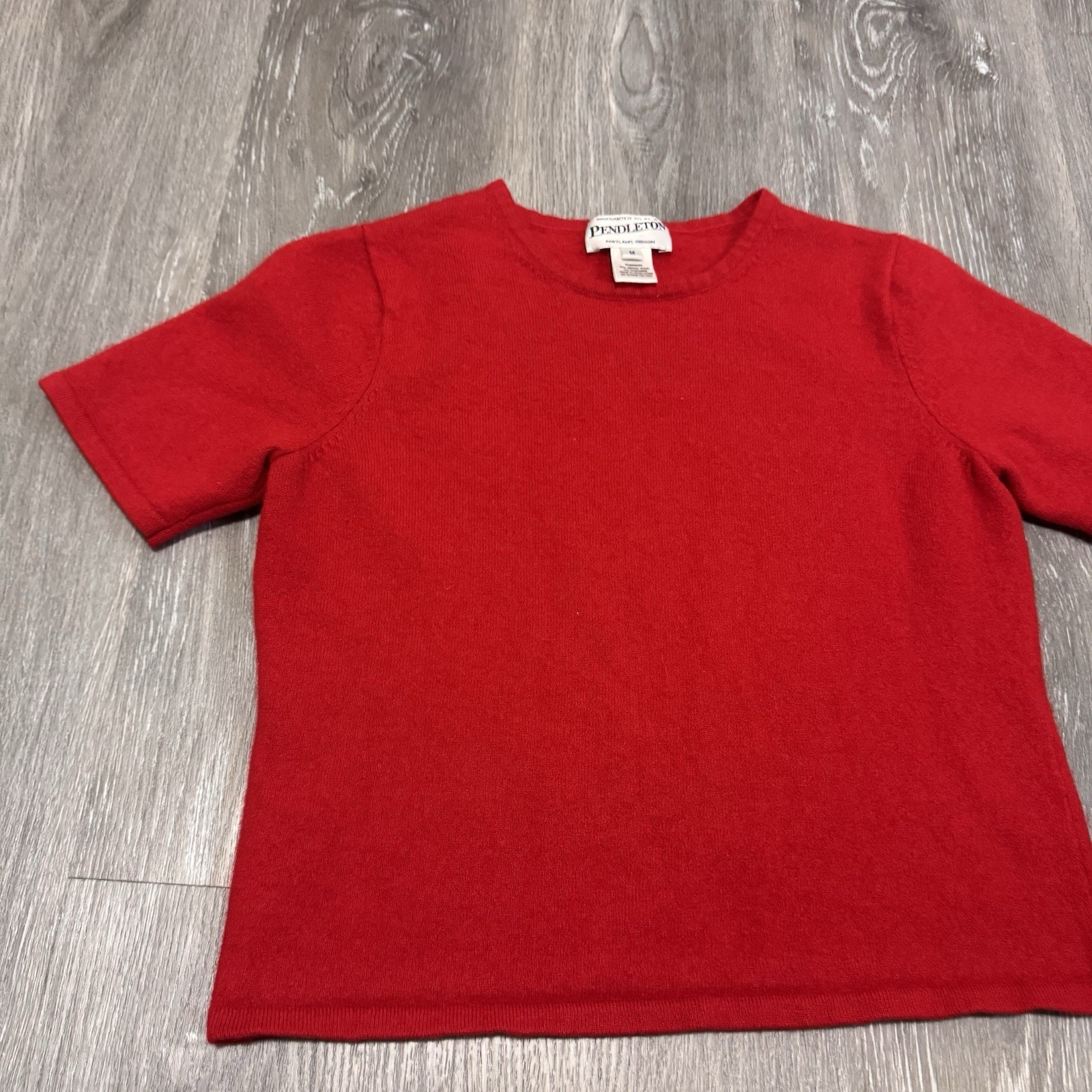 Pendleton Size Medium Red Short Sleeve Merino & C… - image 2
