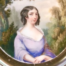 Rare Assiette Porcelaine De Paris Madame Royale portrait Peint Début XIXe/Empire