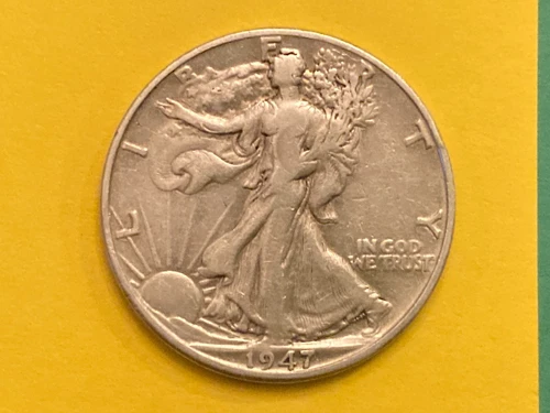1947 D Walking Liberty half dollar - VG condition