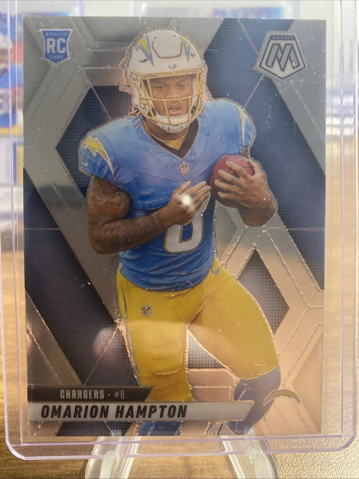 Omarion Hampton 2025 Panini Mosaic RC Rookie #335 Los Angeles Chargers