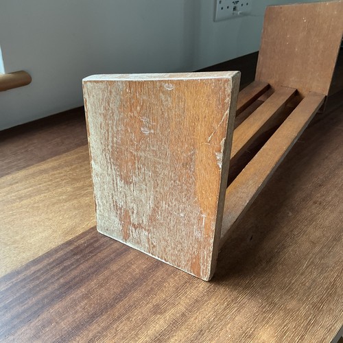 Vintage Wooden Desktop Book Trough Book Stand Rack Freestanding Book Shelf - Picture 2 of 6