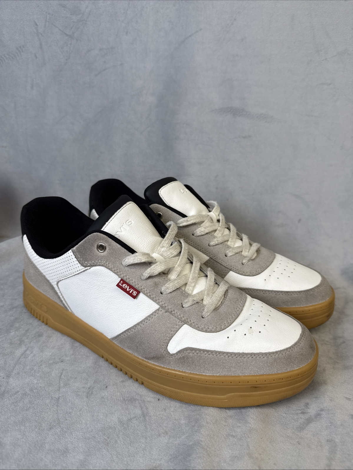 Levi's Drive Lo 2 Shoes Mens Size 13 Vegan Leather White Casua...