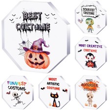 6 PCS Halloween Trophies Acrylic Awards 4.7 Inch Funny Contest Party Prizes