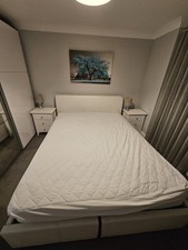 5ft King Size Bed with Gas Lift-Up Ottoman Storage - MATTRESS INCLUDED