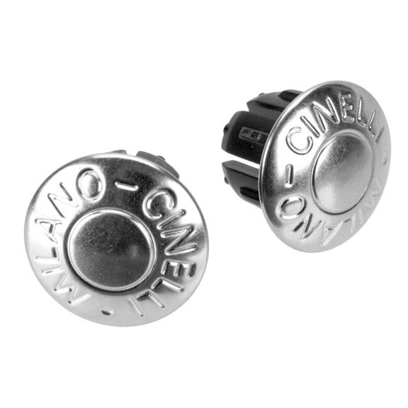 Cinelli Milano Metal Silver Bar End Plugs for Road Drop Bars with Embossed Logo 3590₽