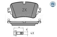 Meyle Bremsbelagsatz, Scheibenbremse 025 223 0717/PD FüR Audi Vw