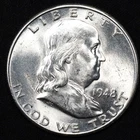 1948-D Benjamin Franklin Silver Half Dollar Denver Mint BU Uncirculated