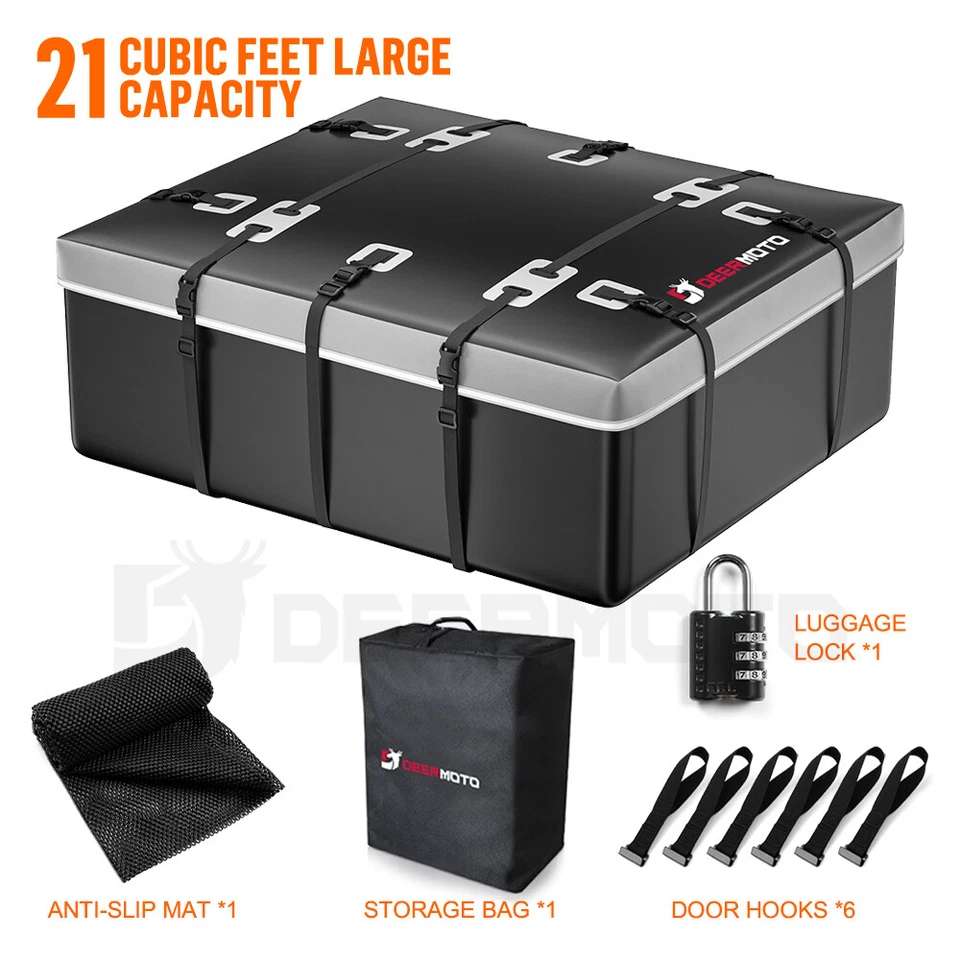 21 Cubic Feet  Roof Top Cargo Carrier Bag Luggage Storage For Nissan Pathfinder - Image 2 of 4