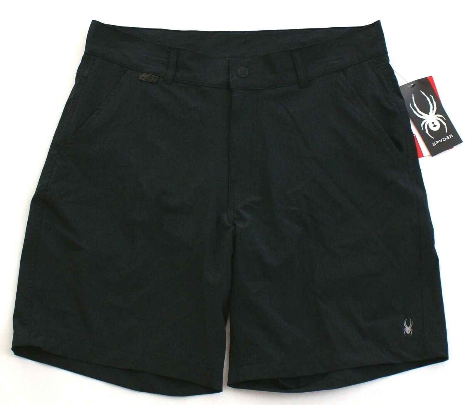 Spyder Black Hydro Series Stretch Hybrid Hydro Walker Board Shorts Shorts Men's