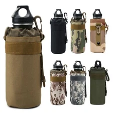 Tactical Water Bottle Carrier Pouch Travel Hiking Drawstring Water Bottle Holder