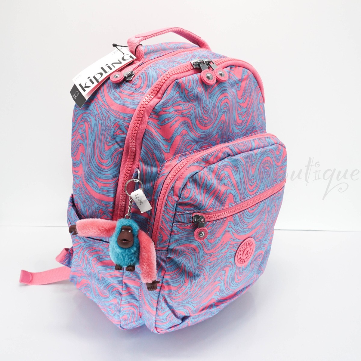 Kipling Seoul Backpack Laptop Travel Bag KI0451 Polyester Ripple