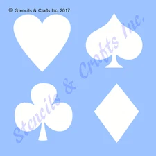 PLAYING CARDS MINI STENCIL SYMBOLS HEART CLUB SPADE DIAMOND TEMPLATE PAINT CRAFT