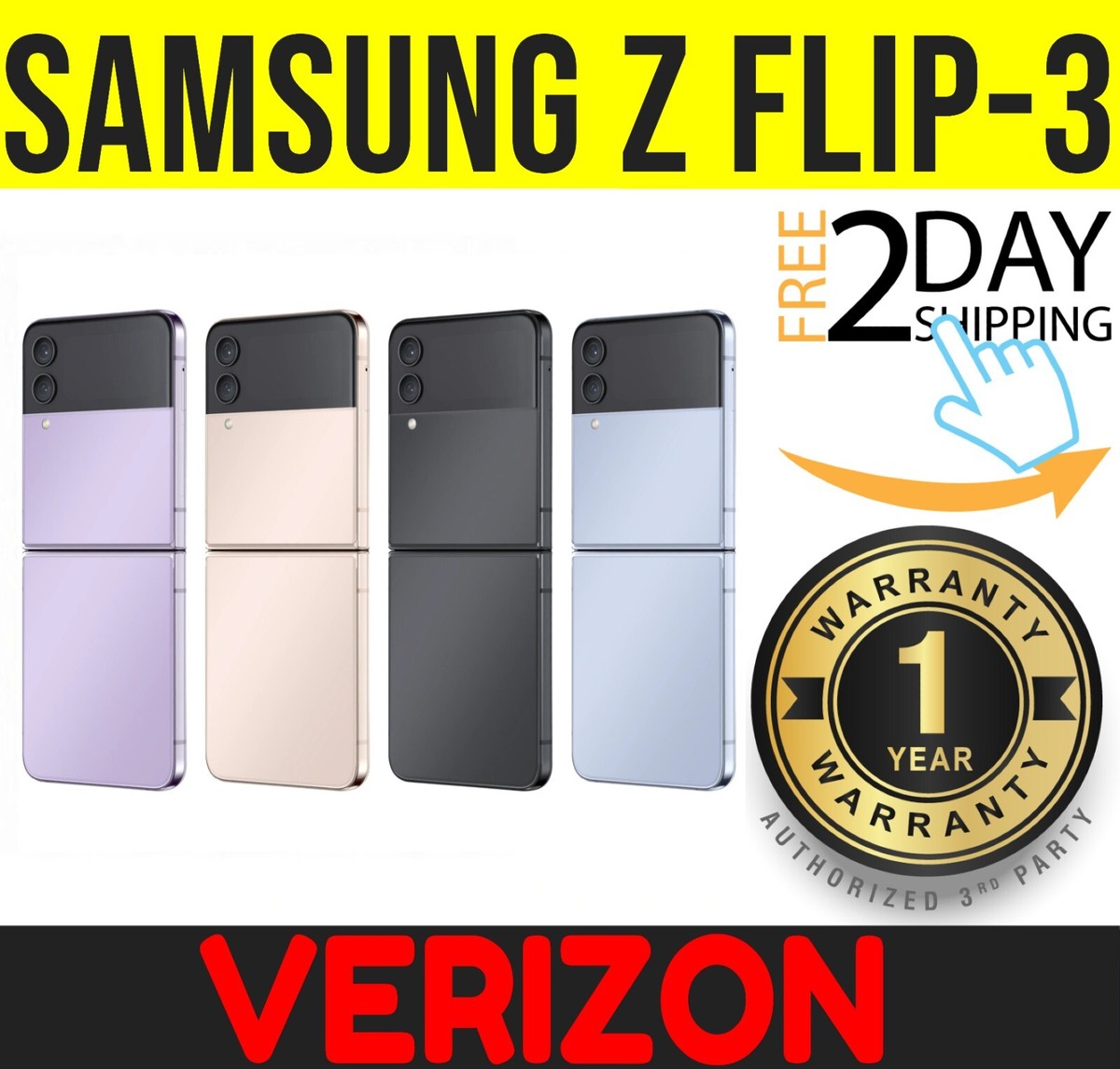 SAMSUNG GALAXY Z FLIP3 5G 128GB / 256GB SM-F711U (VERIZON ONLY