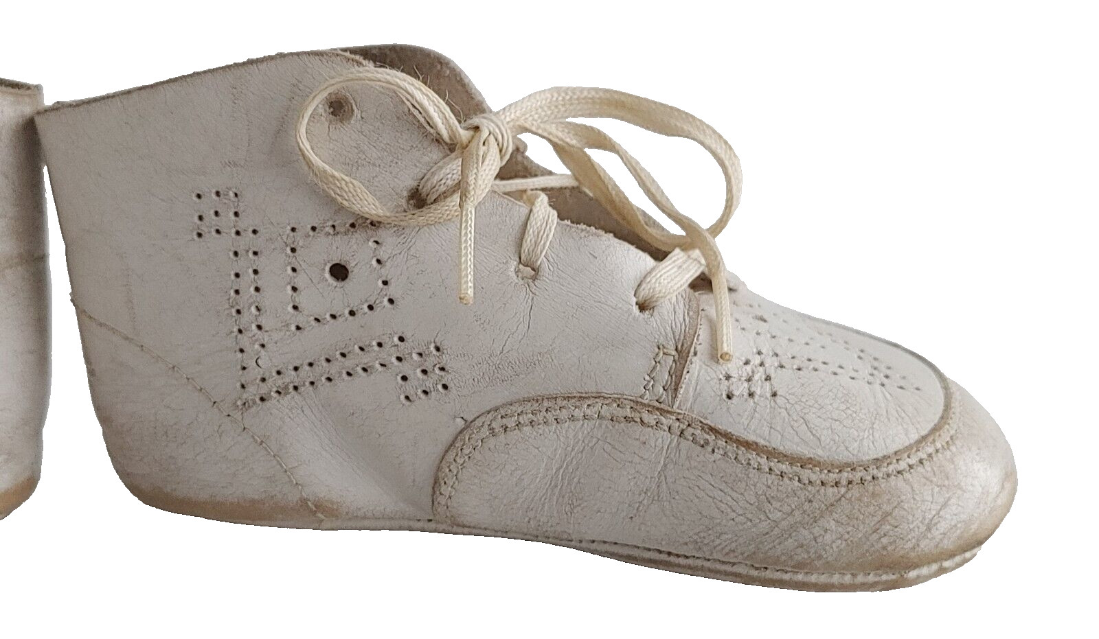 Vintage Poll-Parrot Baby Shoes Lace-Up High Top White #20732