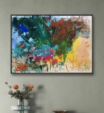 Huge Modern Abstract Art Colorful Original Artwork Floral Painting Impressionist