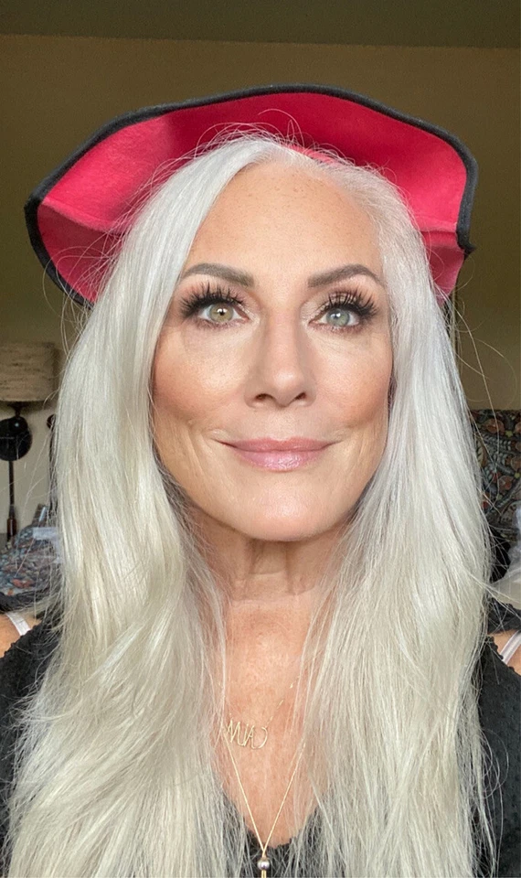 复古 Sheila Perfect 帽子 1950 年代帽子粉色黑色帽子 Flying Nun Rockabilly O/S — 第 3/4 张图片