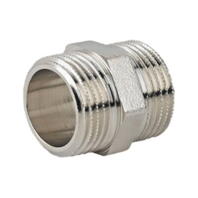 DN25 Messing Doppel nippel IG x IG 1 Zoll Gewindefittings  Heizung vernickelt