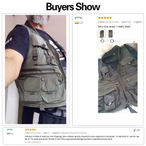 Fishing Vest Quick Dry Fish Vest Fishing Jacket Outdoor Sport Utility Waistcoat - Picture 4 of 27