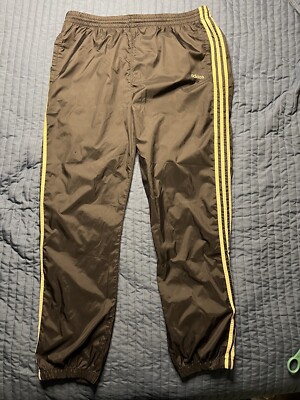 Adidas Pants Men's Black Lined Stripes Classic Windsuit Track
