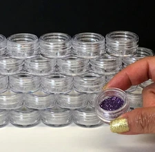 Empty Cosmetic Jars Small Sample 3 Gram Ml Beauty Lip Containers Clear (5) 5038