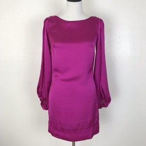 satin shift dress with sleeves