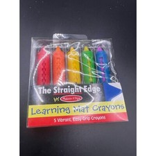 NEW Melissa  Doug Learning Mat Crayons Easy Grip The Straight Edge 5 Colors