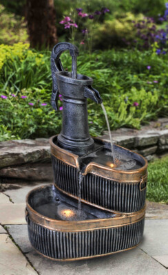 Gartenbrunnen Cornwall Terrassenbrunnen Wintergarten Brunnen mit Beleuchtung 