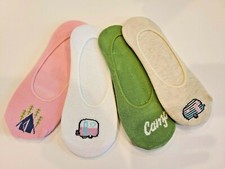 NEW SET OF 4 WOMEN'S NO SHOW/LOW-PROFILE SOCKS CAMPING THEMED