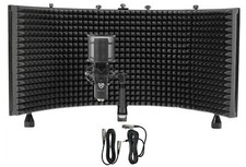 Rockville RCM PRO Studio/Recording Podcast Condenser Microphone  Foam Shield