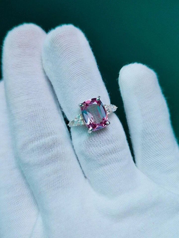 Alexandrite Ring, 925 Sterling Silver , Cushion Ring Color Change Stone Ring - Image 4 of 4