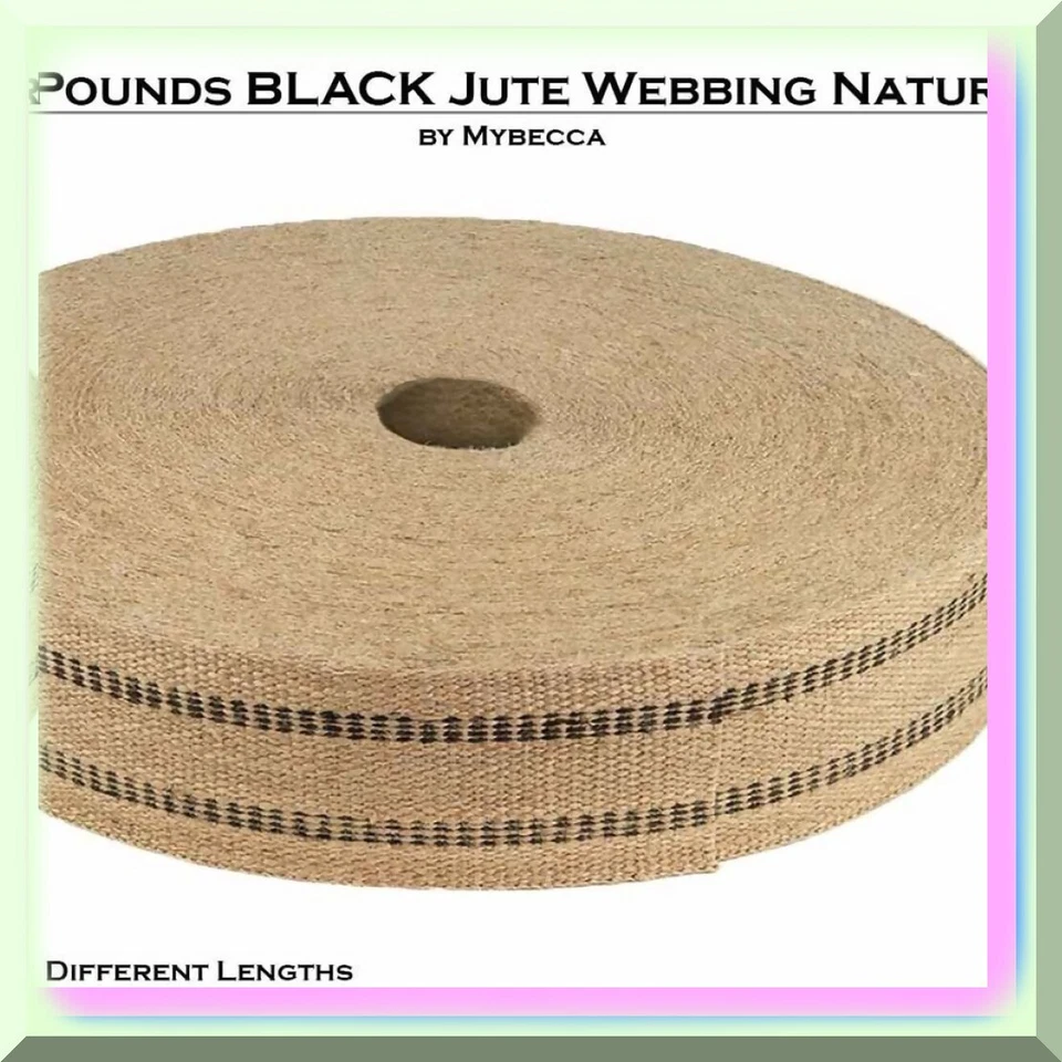 JuteWeb 72 - Natural Black Jute Webbing Roll for Decoration - Image 3 of 4
