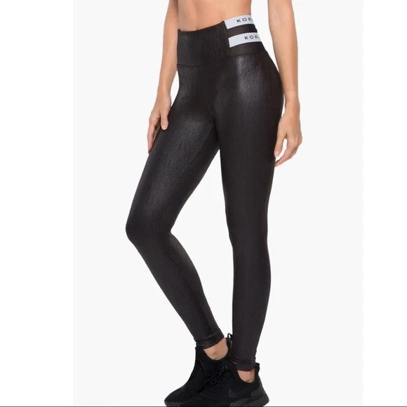 KORAL $145 Set High Rise Obscure Leggings Black NWOT Size XS