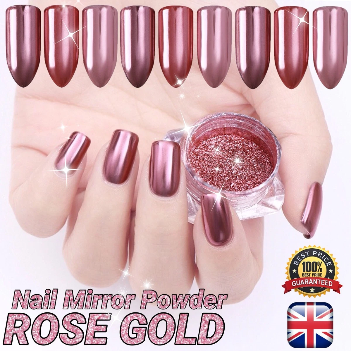 Rose Gold Ombre with Rhinestones : Best Press on Nails in India – The  NailzStation