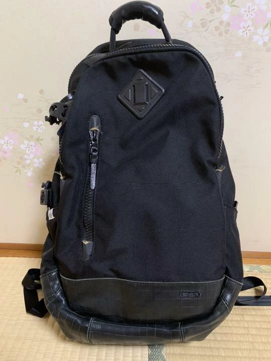 VISVIM Backpack Hand Bag All Black BALLISTIC 20L Leather Men's 09SS From Japan