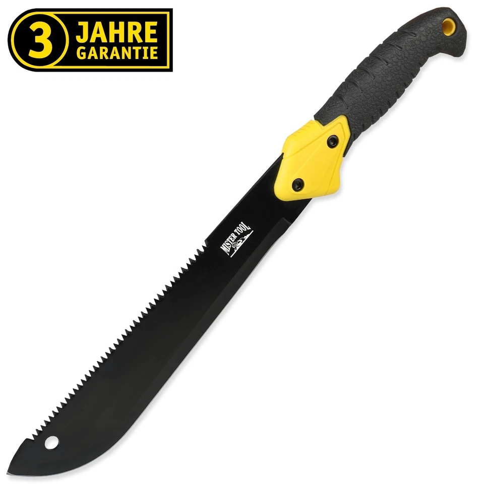 MISTER TOOL Machete Mehrzweck mit Sägefunktion, Handsäge, Camping und Jagd-Axt