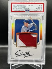 Cody Bellinger National Treasures 2017 Rookie Jersey Patch Auto Gold /10 PSA 7 