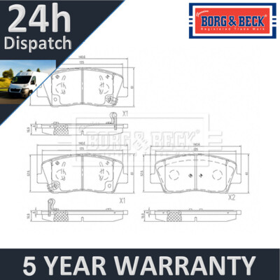 Fits Kia Stinger 2017- 2.2 CRDi Brake Pads Set Front Borg & Beck