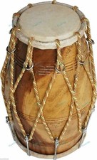 Traditional Indian Musical Instrument Rope Folk Dholak/Dholki With Skin Cover